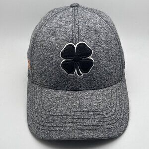 Black Clover Hat Cap Fitted Mens Small/Medium Gray Live Lucky Golf